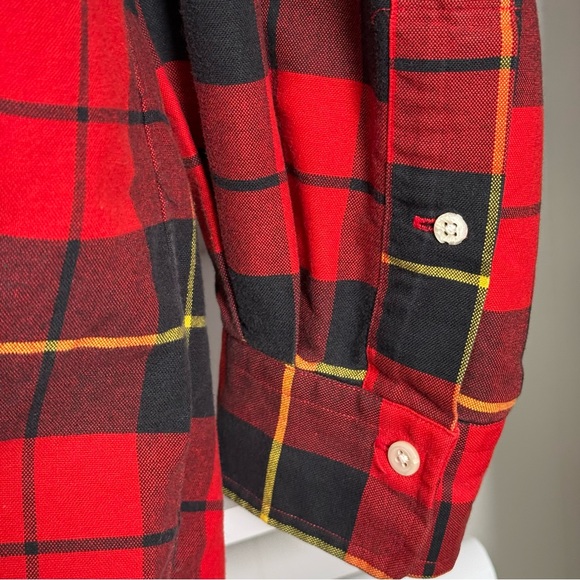 Vintage 90's Men's Ralph LaurenRed Plaid Flannel Oxford Button Down Shirt XL - Picture 8 of 10
